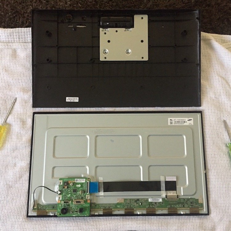 Samsung S24F350F 24" LED monitor with back panel removed