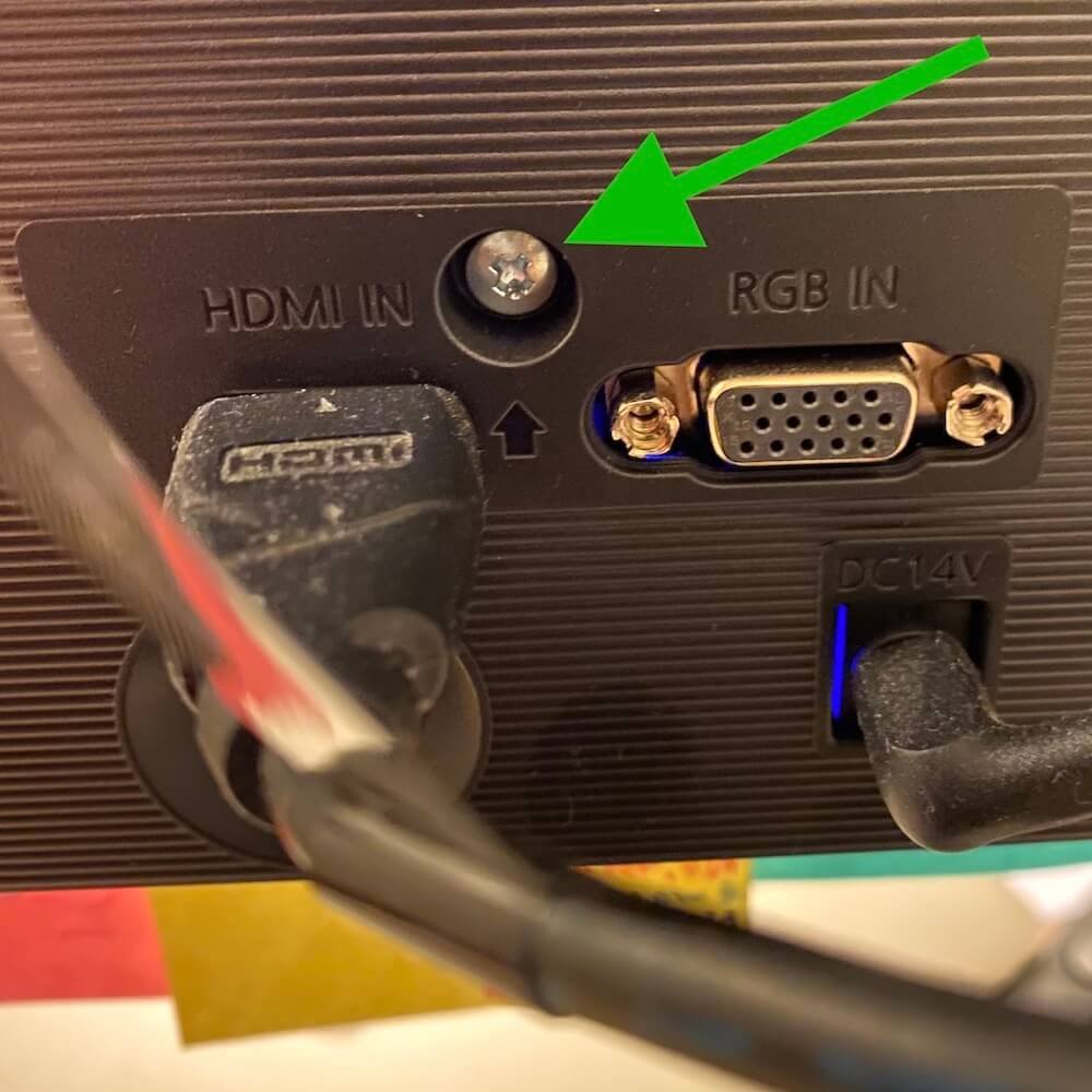 Samsung S24F350F 24" LED monitor back panel screw