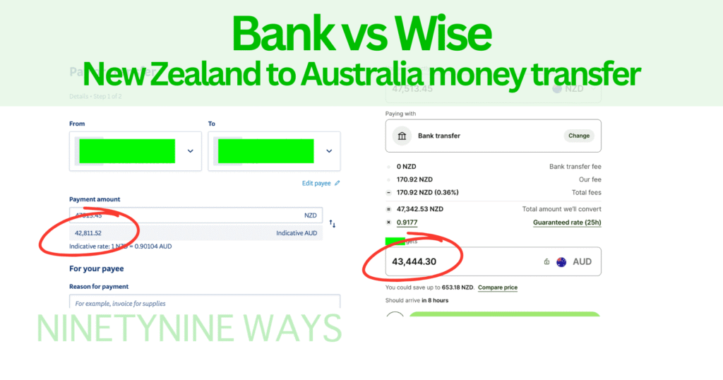 Bank vs Wise - New Zealand to Australia money tranfer